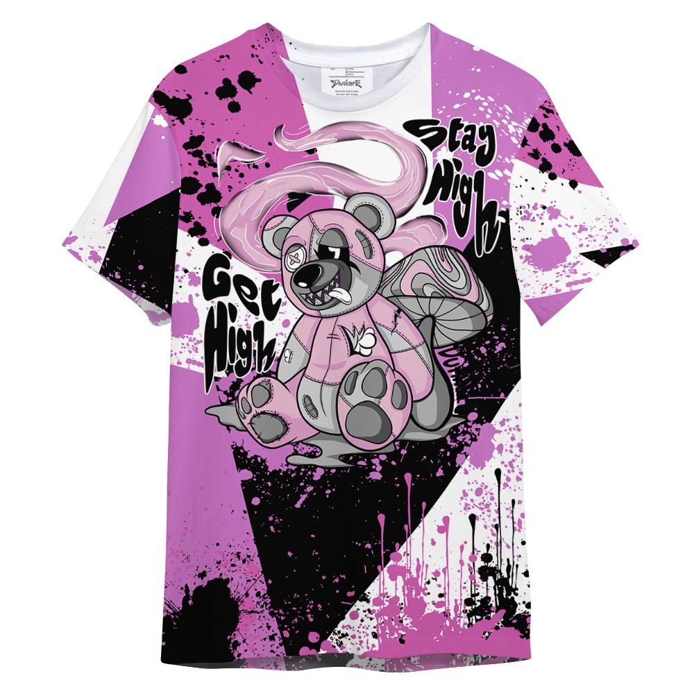 Shirt To Match Hyper Violet 4s T- - Get High Bear T- Shirt Graphic Splatter Unisex 1101 NCMD