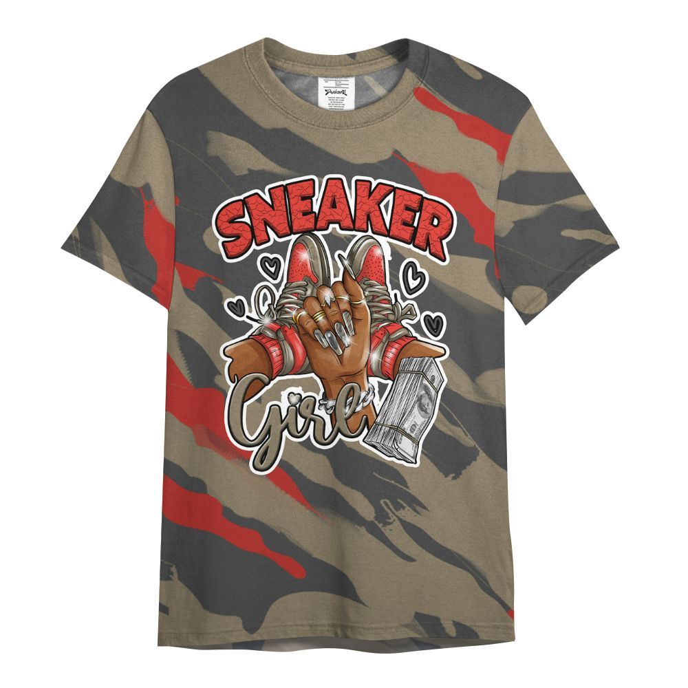 Shirt To Match Olive 9s - Sneakerz Girlz Colored All Over Print