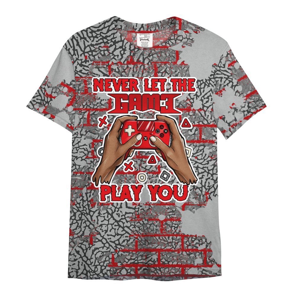 Shirt To Match Cement Grey 3s - PlayGame Human Brick All Over Print