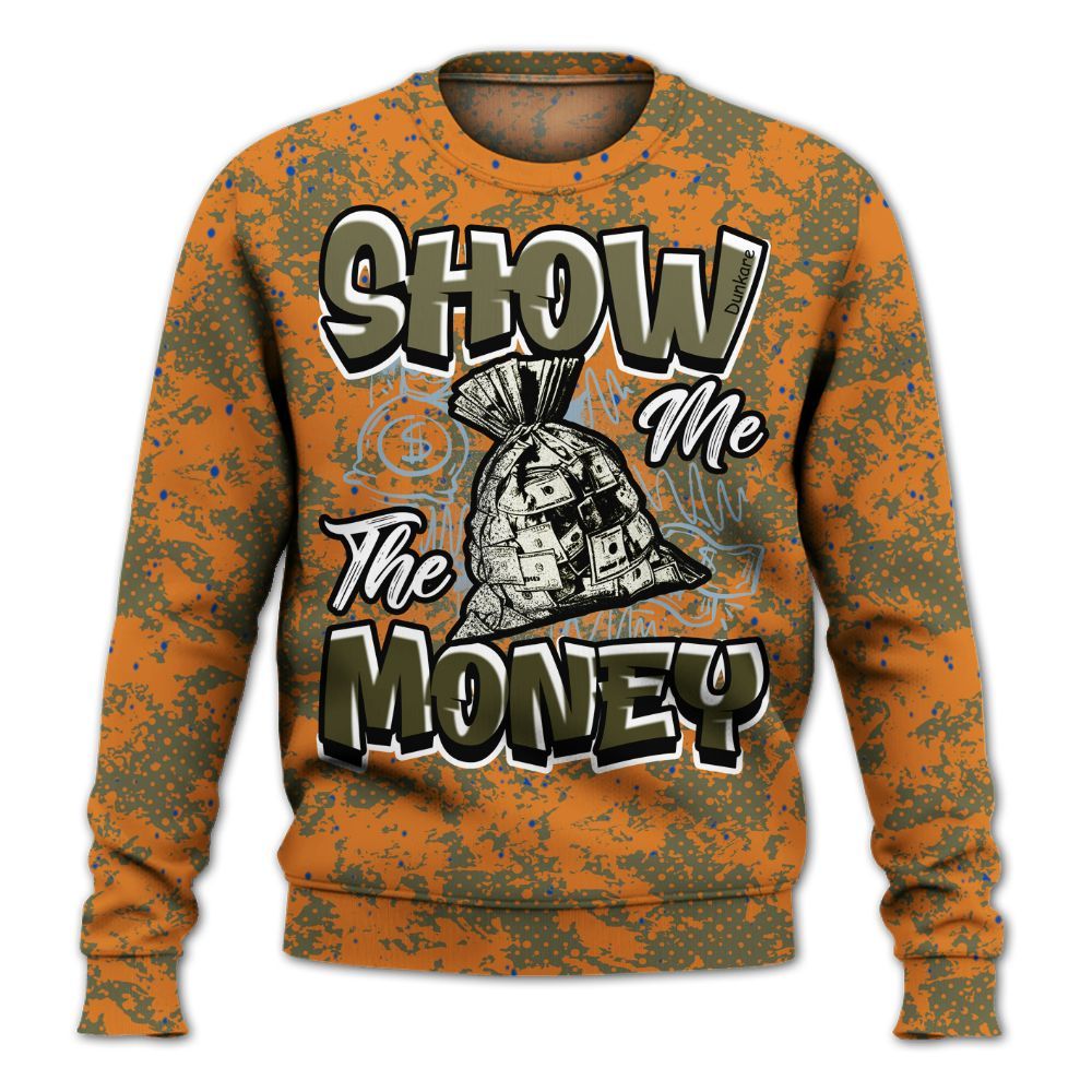 Sweatshirt To Match Olive 5s - Show Me The Money Retro All Over Print