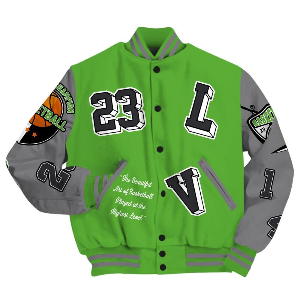 Varsity Jacket To Match Retro Green Bean 5s - The GOAT Got Em Streetwear All Over Print
