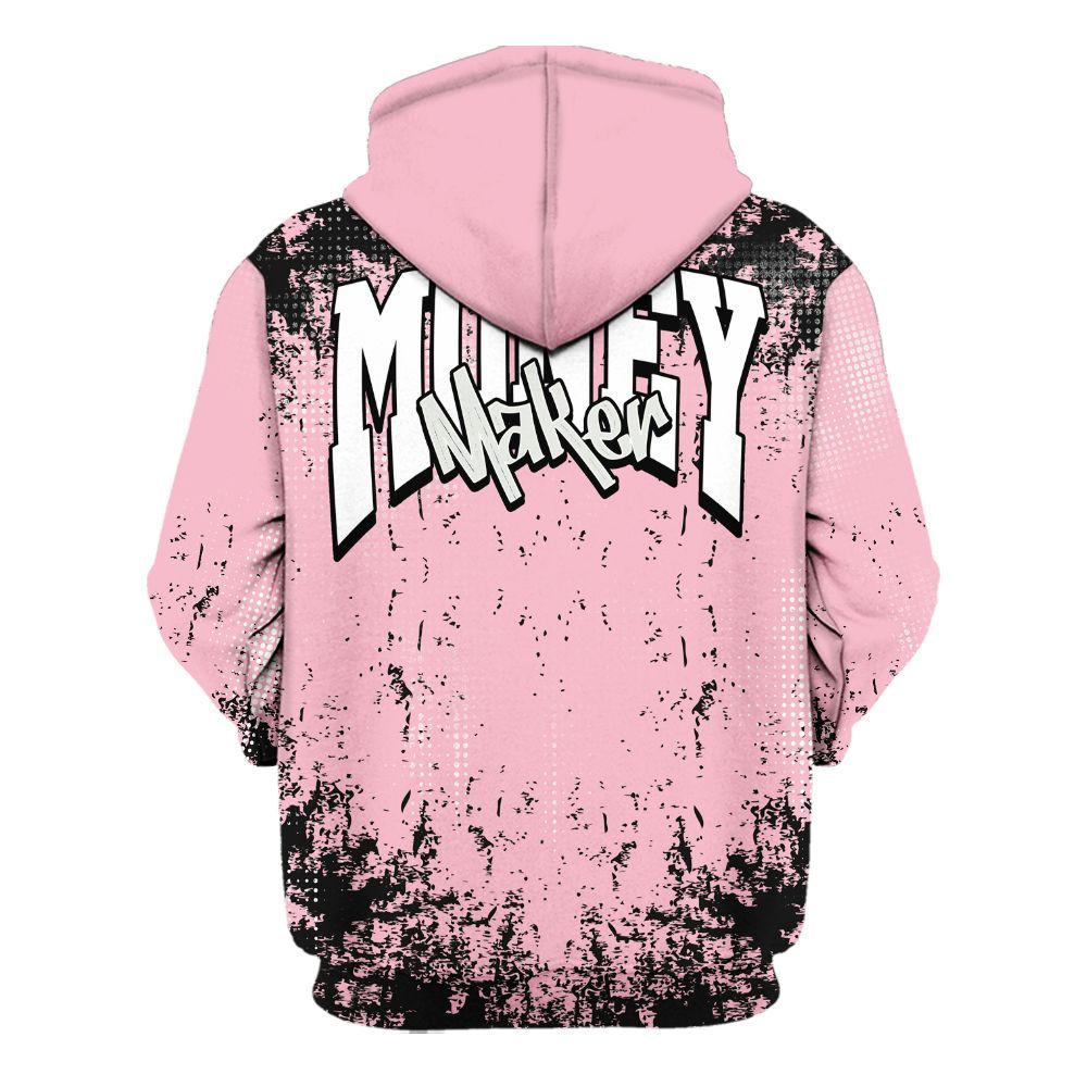 Hoodie To Match Low OG Shy Pink 1s - Move In Silence Money Street Retro All Over Print