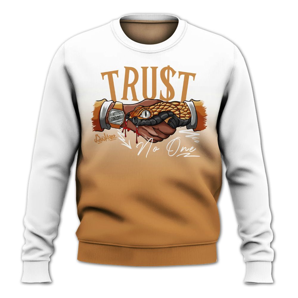 Sweatshirt To Match Dunk Low Nature Wheat Suede - Snake Trust No One Drip All Over Print