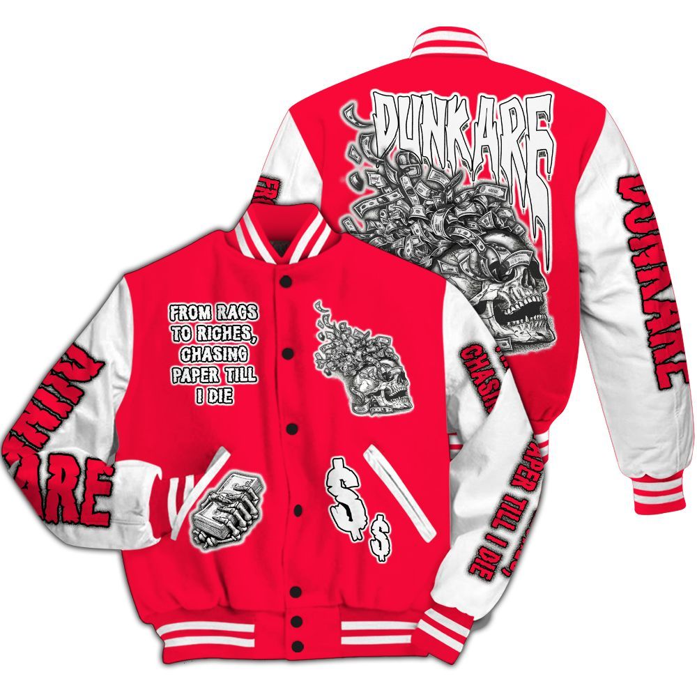 Varsity Jacket To Match Retro Fire Red 3s - From Rags To Riches All Over Print
