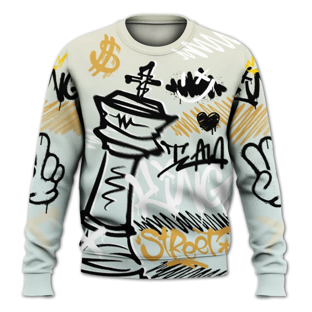 Sweatshirt To Match Pure Platinum 4s - Street King Chess Streetwear All Over Print