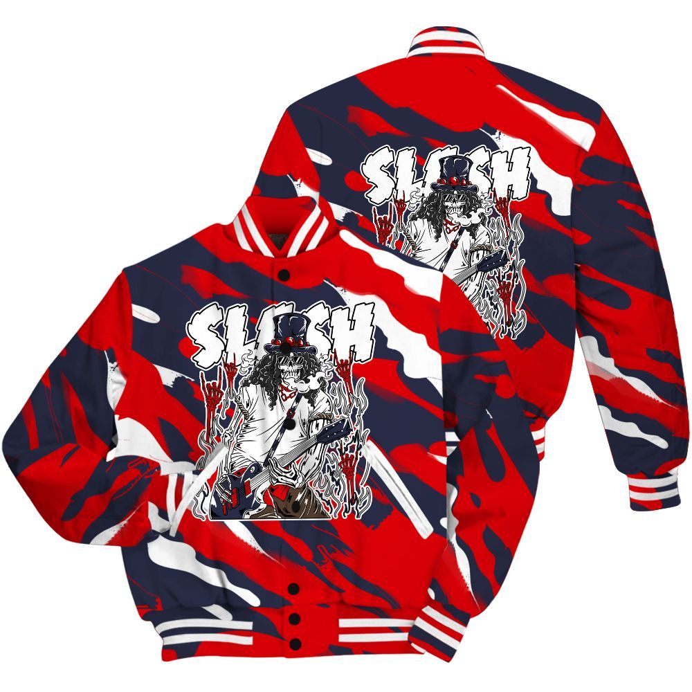 Varsity Jacket To Match Low OG Howard Bison 1s Shirt - Slash Skeleton Colored All Over Print