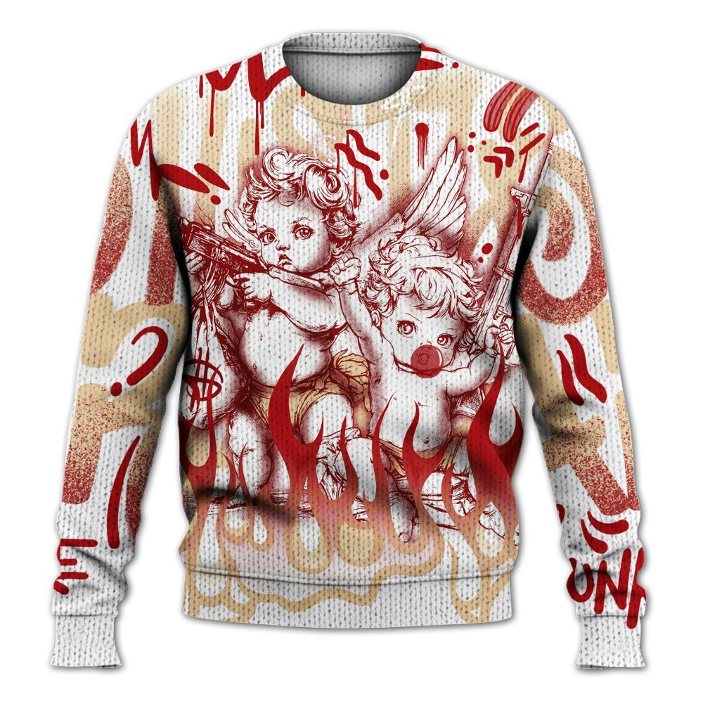 Knitted Sweater To Match Dunk Low Strawberry Waffle - Angel Hustle Hard