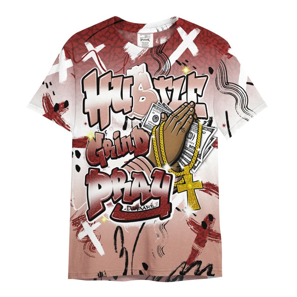 Shirt To Match Valentines Day 3s - Money Hustle Grind Pray All Over Print