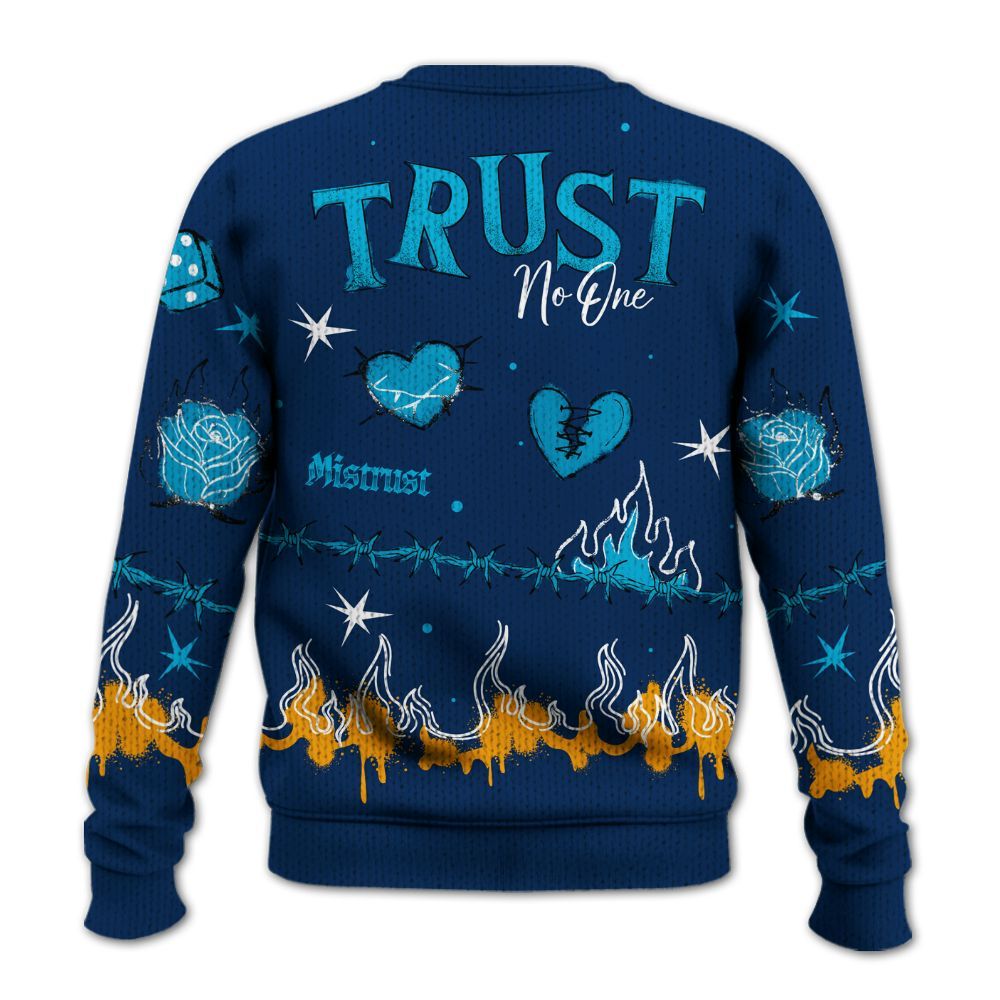 Knitted Sweater To Match Dunk Low GS Electric Algae - Trust No One Snake-Bite Doodle Crayon