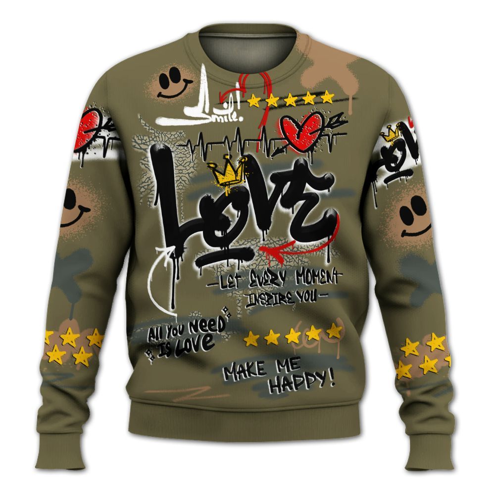 Sweatshirt To Match Retro Family Affair 3s - Happy Love Beats Graffiti Streetwear All Over Print