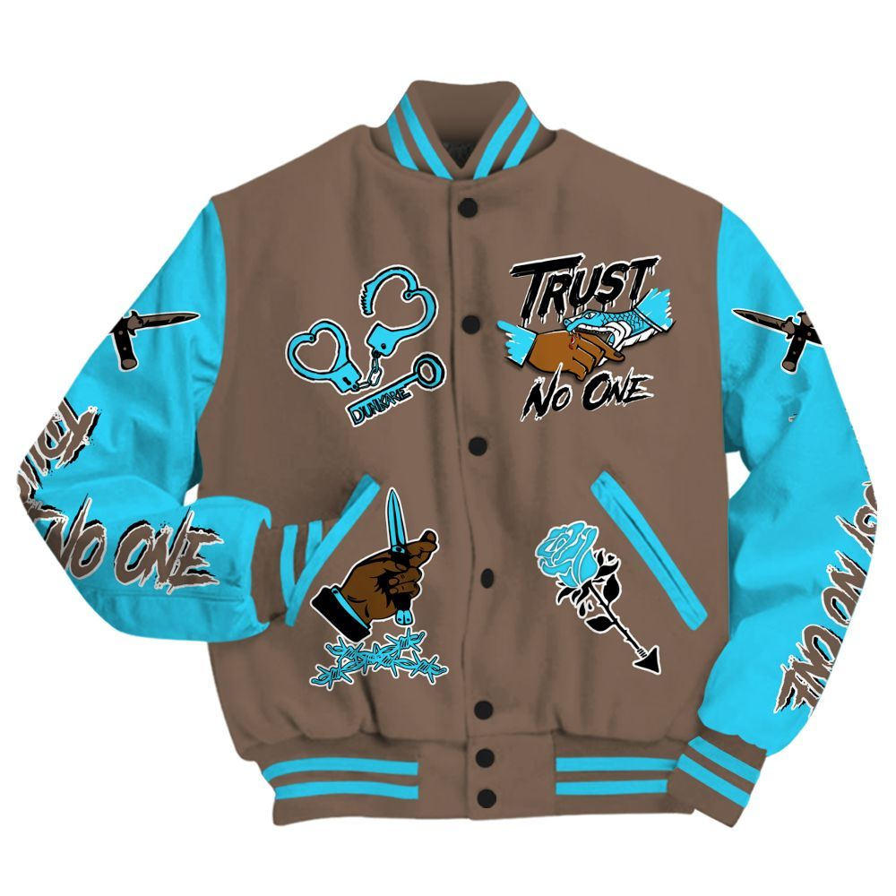 Varsity Jacket To Match Olive Concord 9s - Trust No One Dripping All Over Print