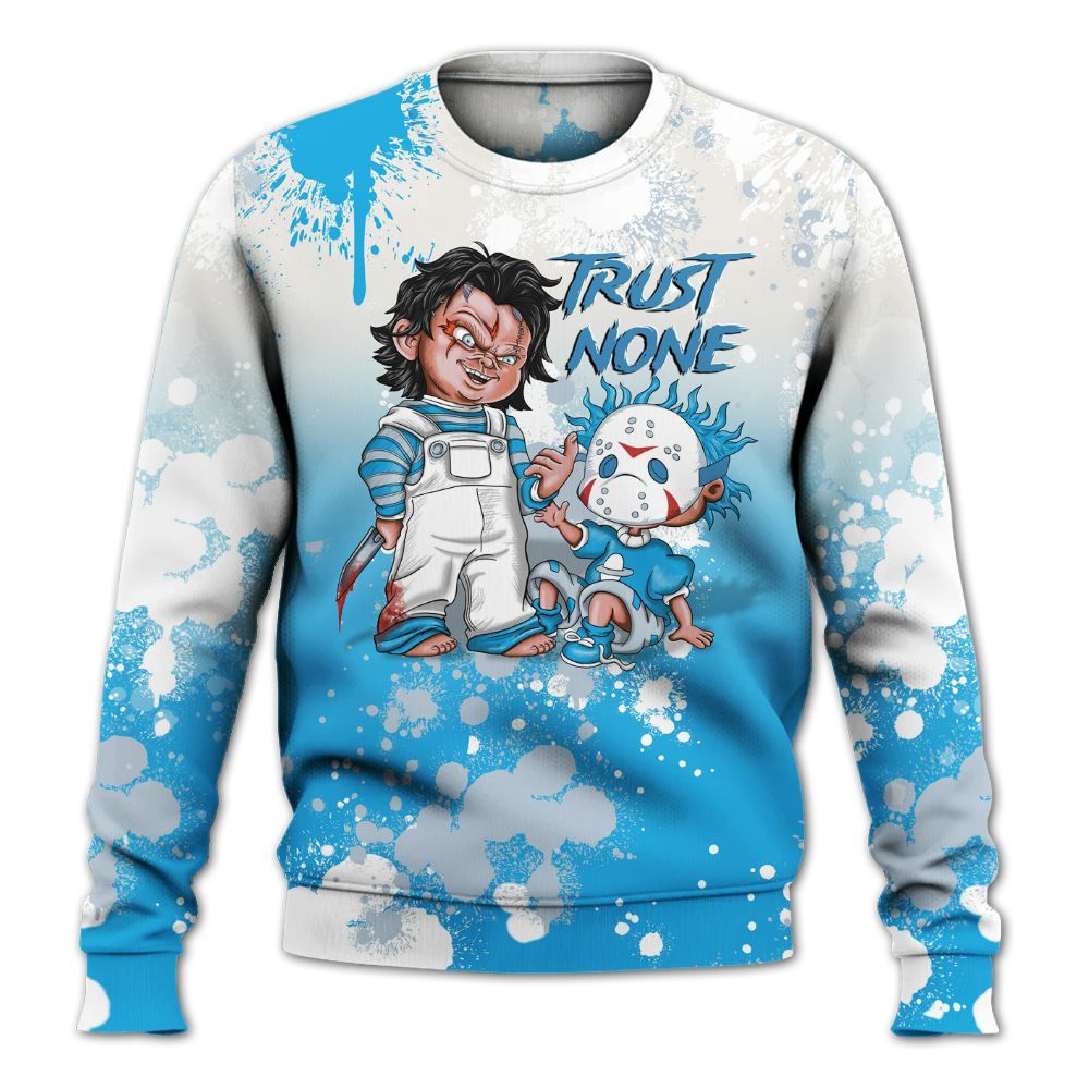 Sweatshirt To Match University Blue Low 2026 11s - Trust No One Scary All Over Print