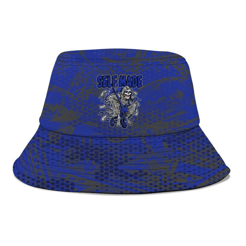 Bucket Hat To Match Air Max Plus Black Racer Blue - Self Make Skeleton Banknotes Art Graphic