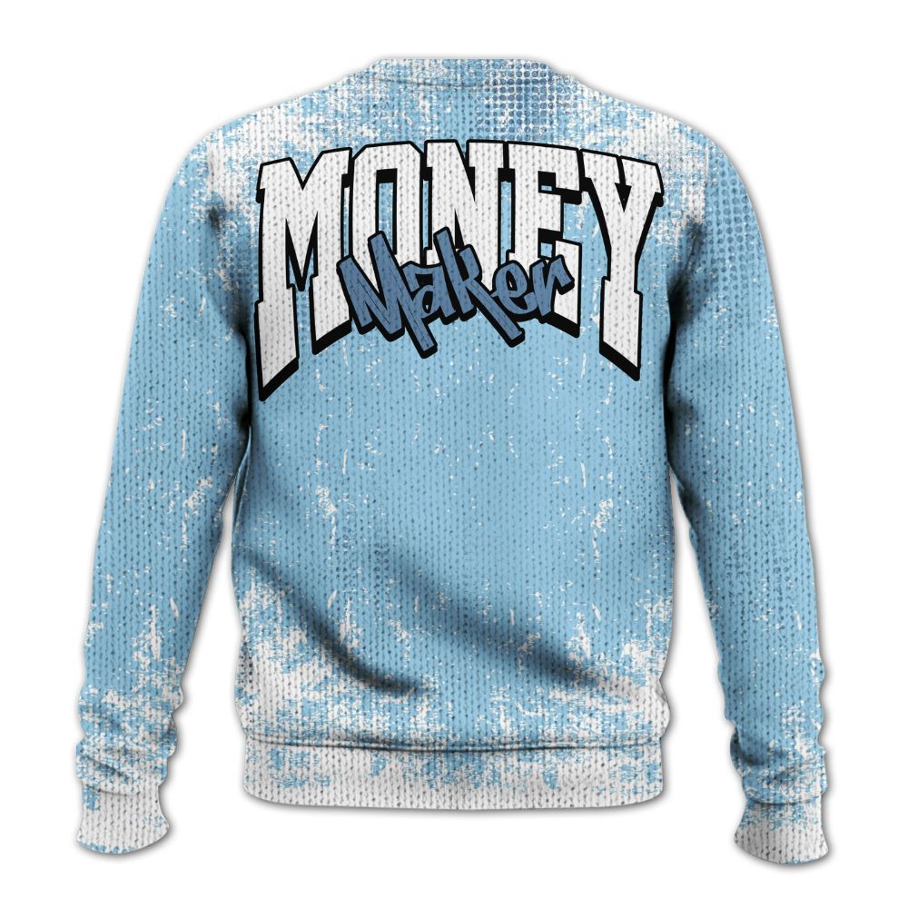Knitted Sweater To Match Legend Blue 11s - Move In Silence Money Street Retro