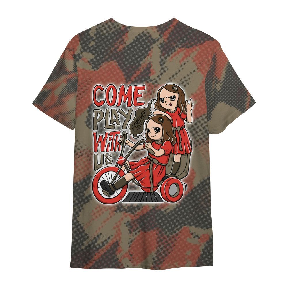 Shirt To Match Olive 9s - Come Hangout Halloween Abstract Halftone All Over Print