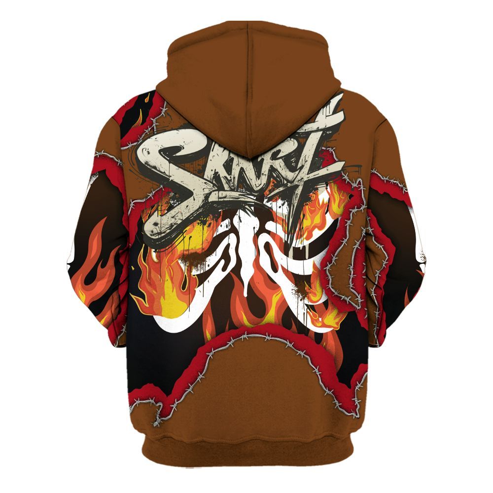 Hoodie To Match Archaeo Brown 5s - Skeleton On Fire Skrrt All Over Print