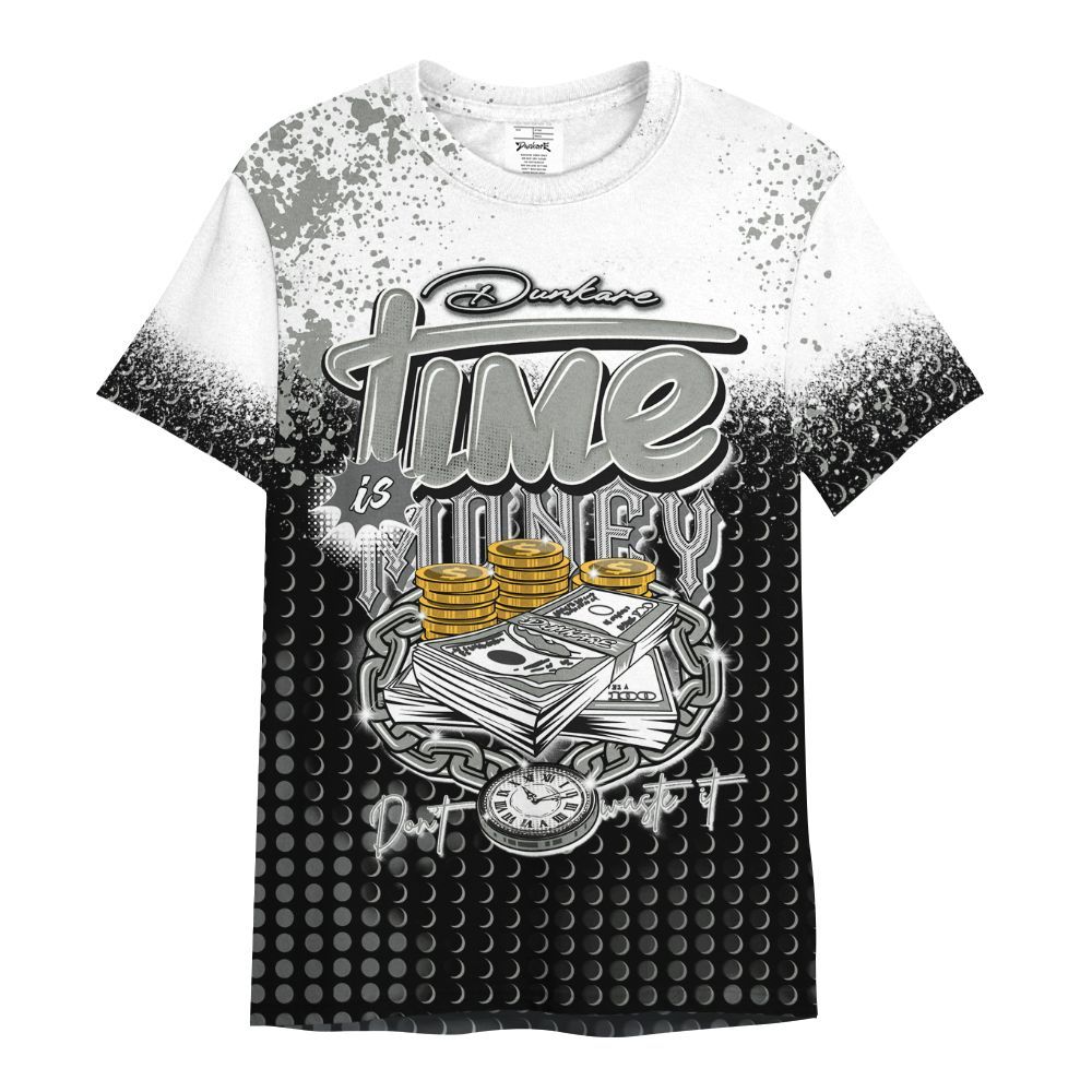 Shirt To Match Paris Cement Grey 4s - Halftone Time Is Money All Over Print