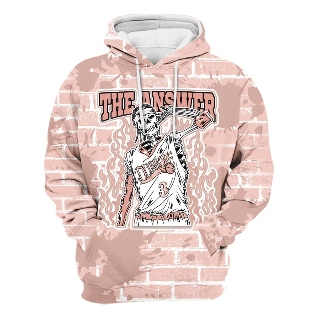 Hoodie To Match Low Legend Pink 11s - Allen Answer Skeleton Brick All Over Print