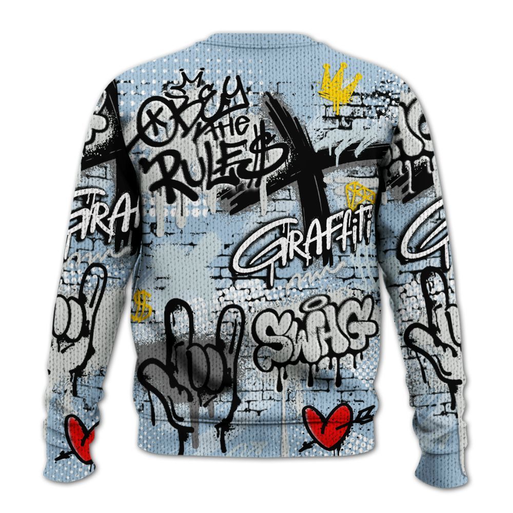 Knitted Sweater To Match Forget Me Not 4s - True It Real Graffiti Streetwear
