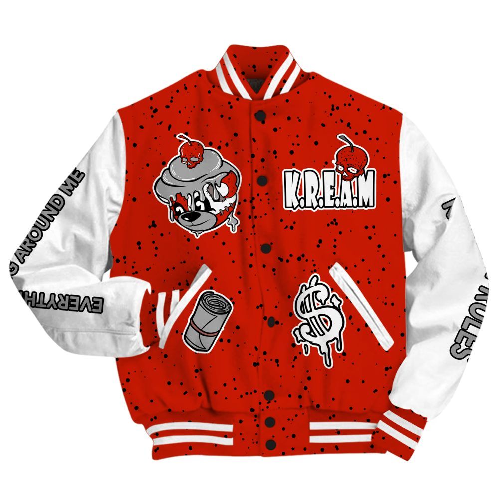 Varsity Jacket To Match Red Cement 4s - Loot Bear All Over Print