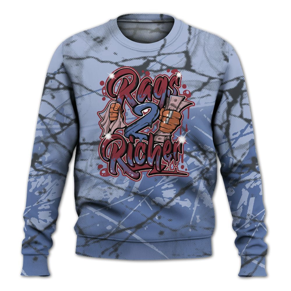 Sweatshirt To Match Black Metallic 5s - Rag 2 Rich Graphic All Over Print
