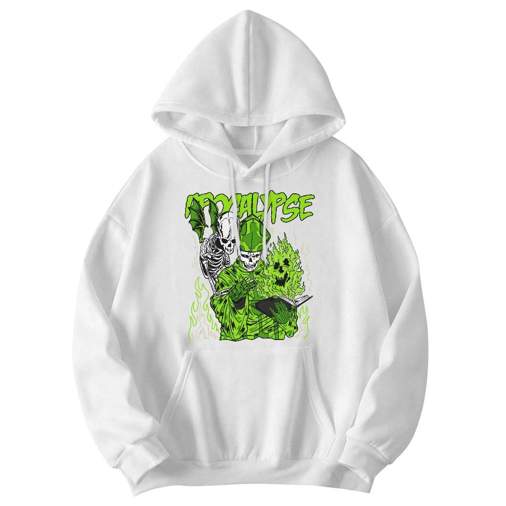 Sweatshirt To Match Electric Green 6s - Apocalypse Skeleton Graphic