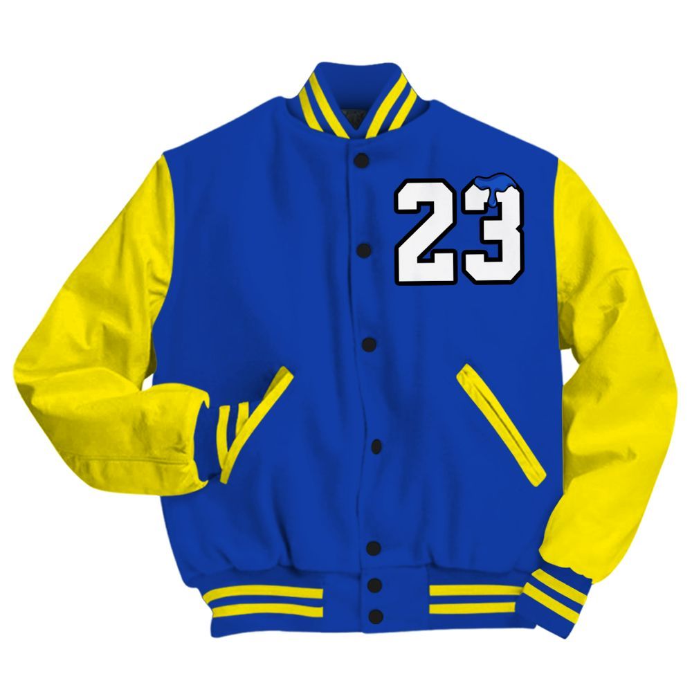 Varsity Jacket To Match Laney 14s - Custom Name Number 23 Drip All Over Print