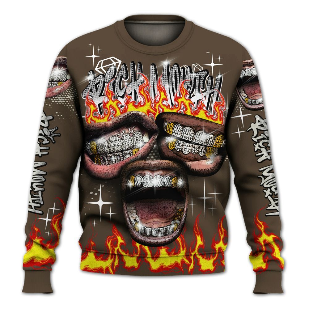 Sweatshirt To Match Palomino 1s - Rich Mouth Fire Rap Retro 90s All Over Print