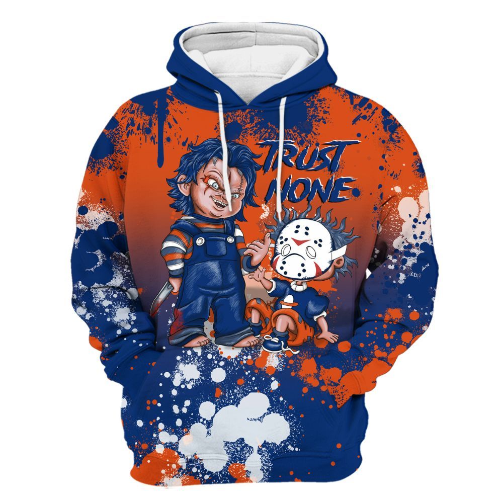Hoodie To Match Mid Knicks 1s - Trust No One Scary All Over Print