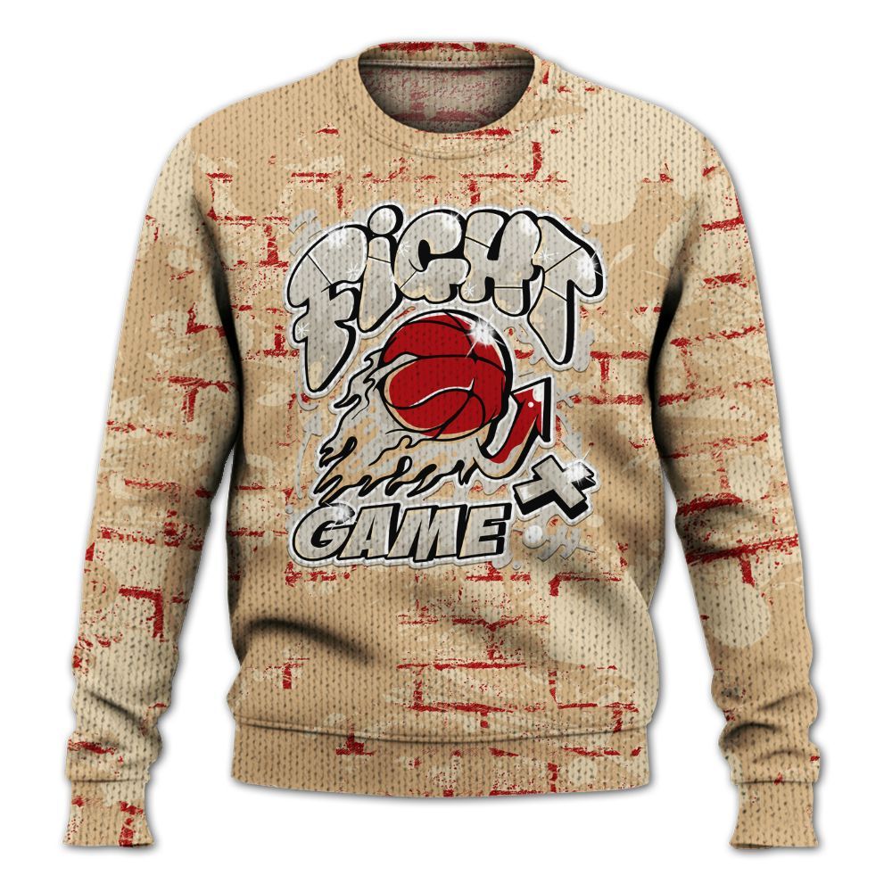 Knitted Sweater To Match Dunk Low Strawberry Waffle - Fighter Games Graphic Street Art