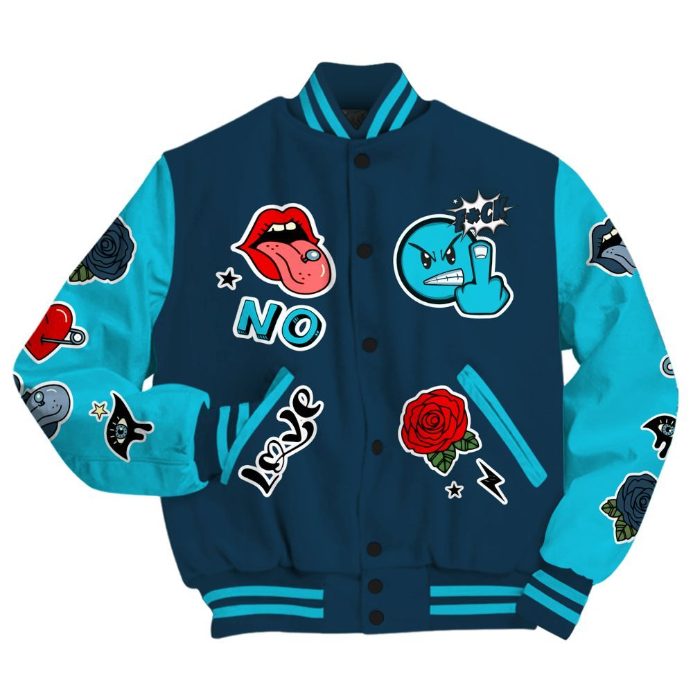 Varsity Jacket To Match Air Navy Baltic Blue - FK Around Find Out All Over Print