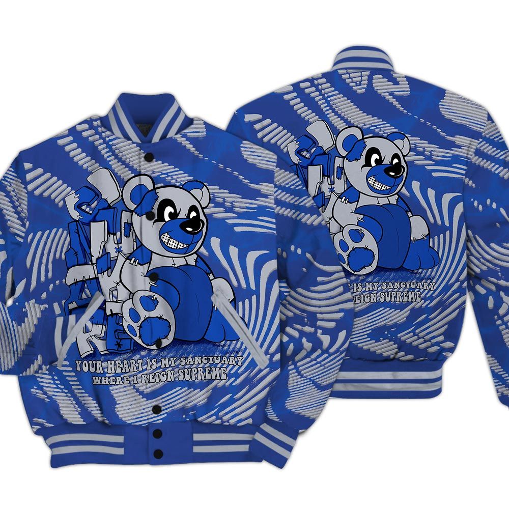 Varsity Jacket To Match Air Foamposite One Royal - Possession Bear Fume Varsity Jacket Unisex
