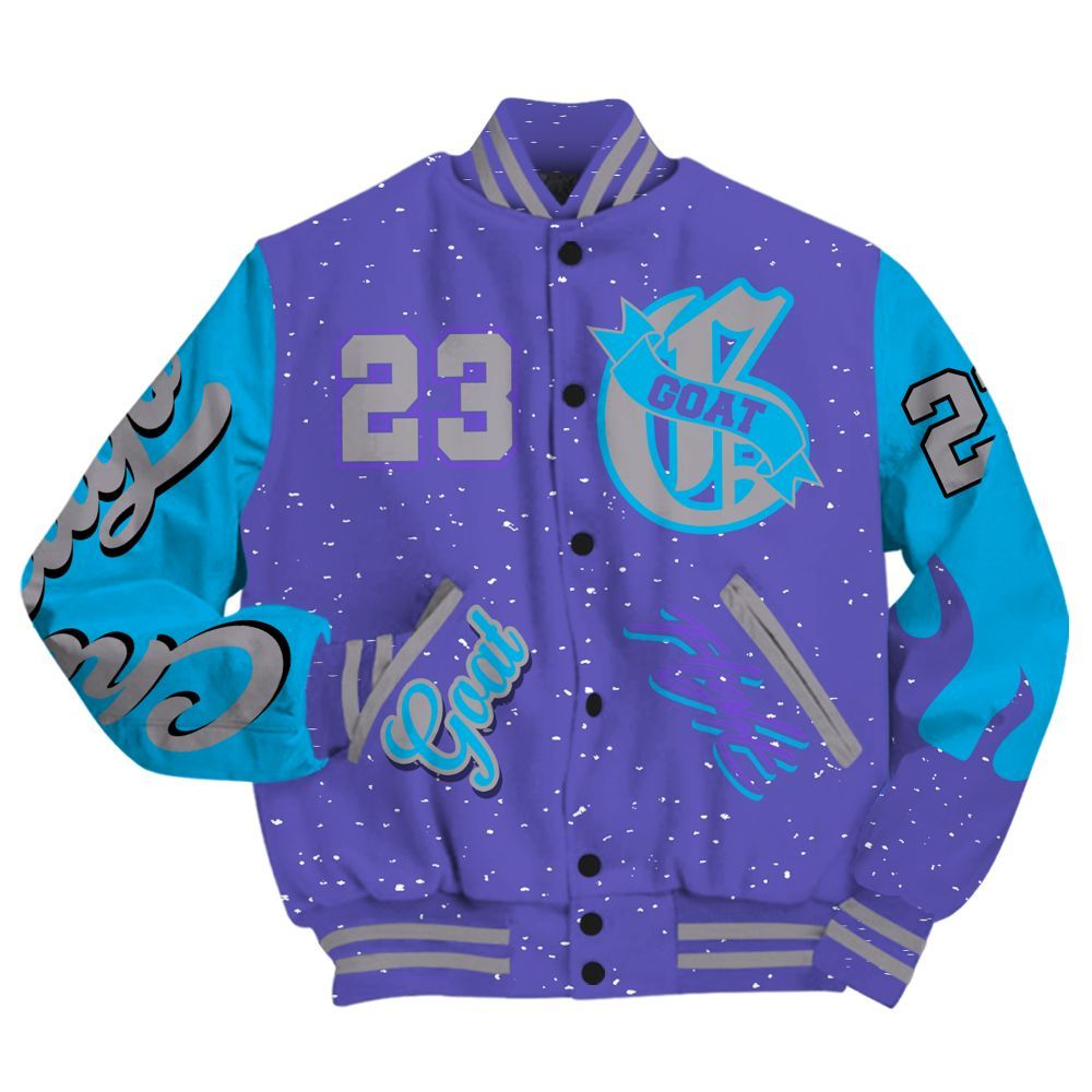 Varsity Jacket To Match Retro Aqua 8s - The G.O.A.T Streetwear All Over Print