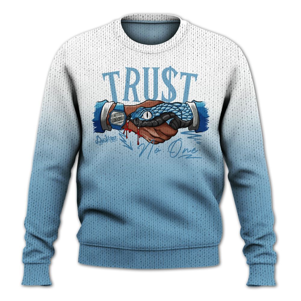 Knitted Sweater To Match High OG UNC Reimagined 1s - Snake Trust No One Drip