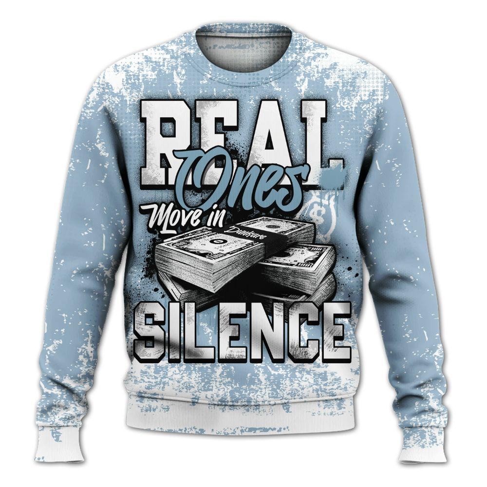 Sweatshirt To Match Mid Ice Blue 1s - Move In Silence Money Street Retro All Over Print