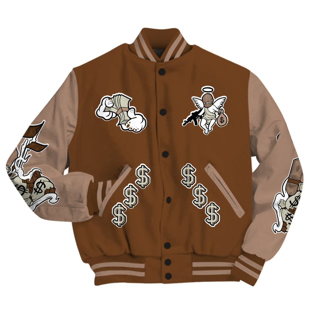 Varsity Jacket To Match Archaeo Brown 3s - Ones Move In Silence Graphic All Over Print