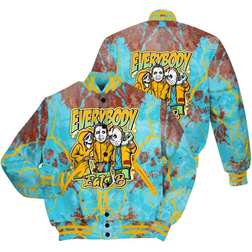 Varsity Jacket To Match SB Dunk Di'Orr Greenwood Shirt - Everybody Eatin B Graphic Halloween All Over Print
