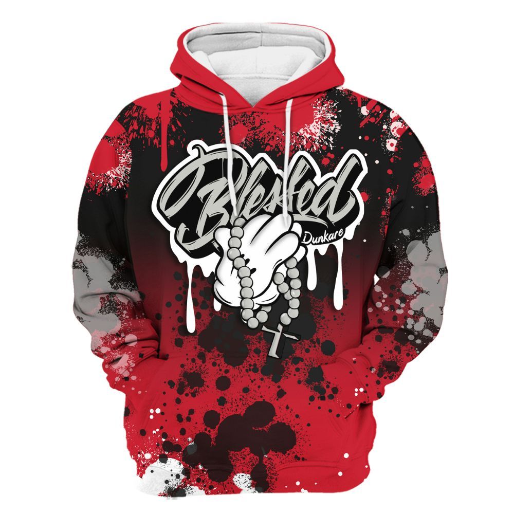 Hoodie To Match Flight Club 4s - God Blessed Ink Drip All Over Print