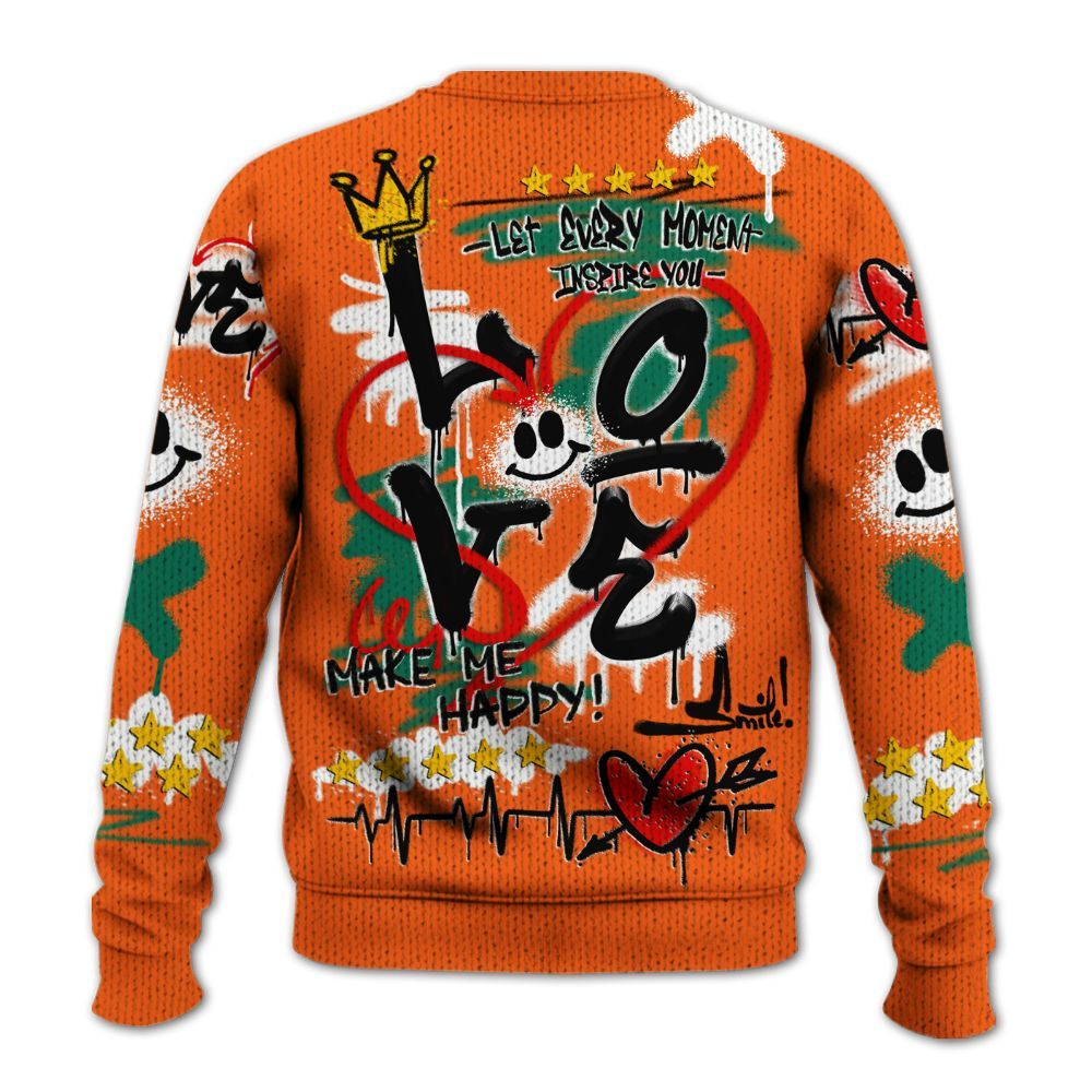 Sweater To Match SoleFly Sail Gorge Green 3s - Happy Love Beats Graffiti Streetwear Graphic