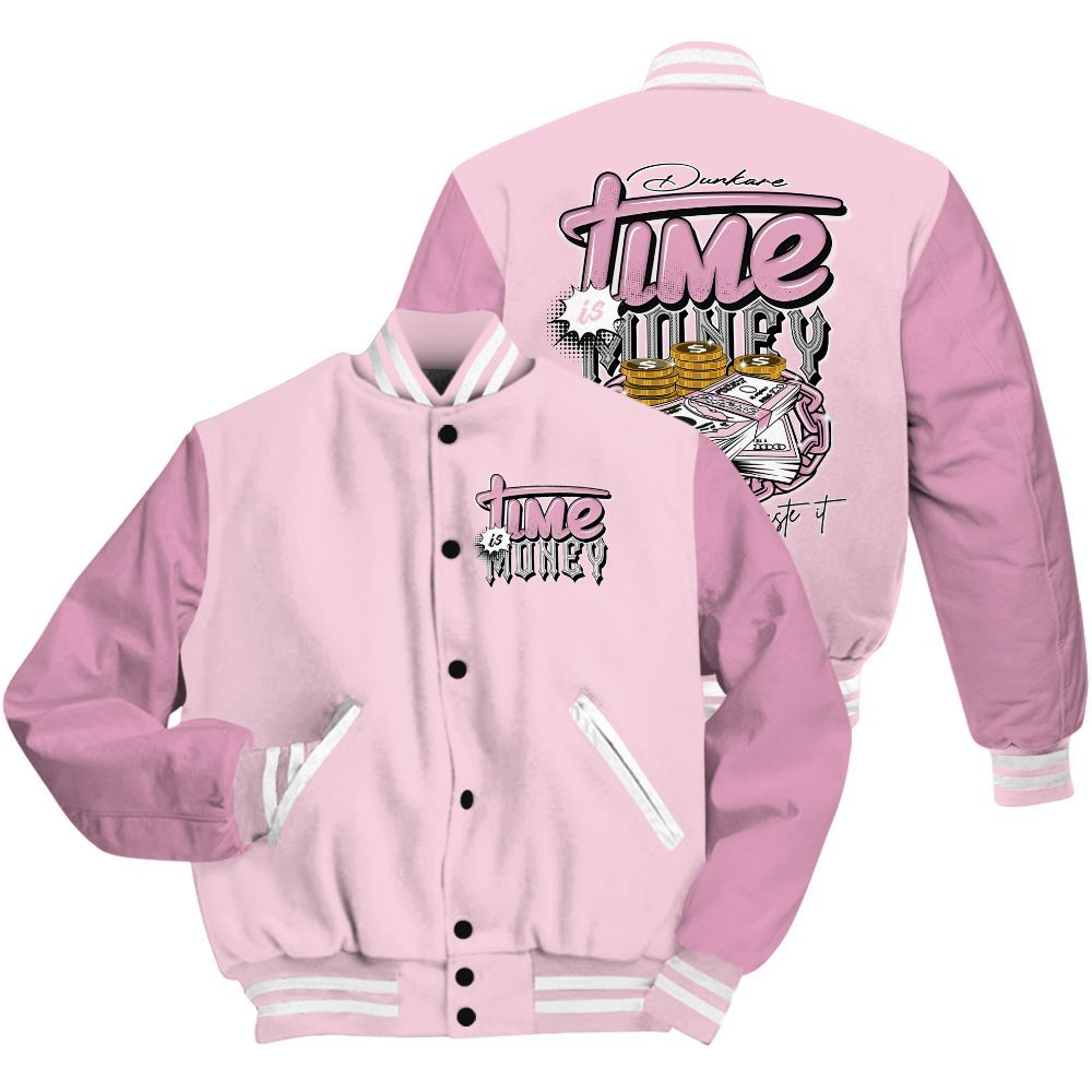 Varsity Jacket To Match Orchid 4s - Time Is Money All Over Print