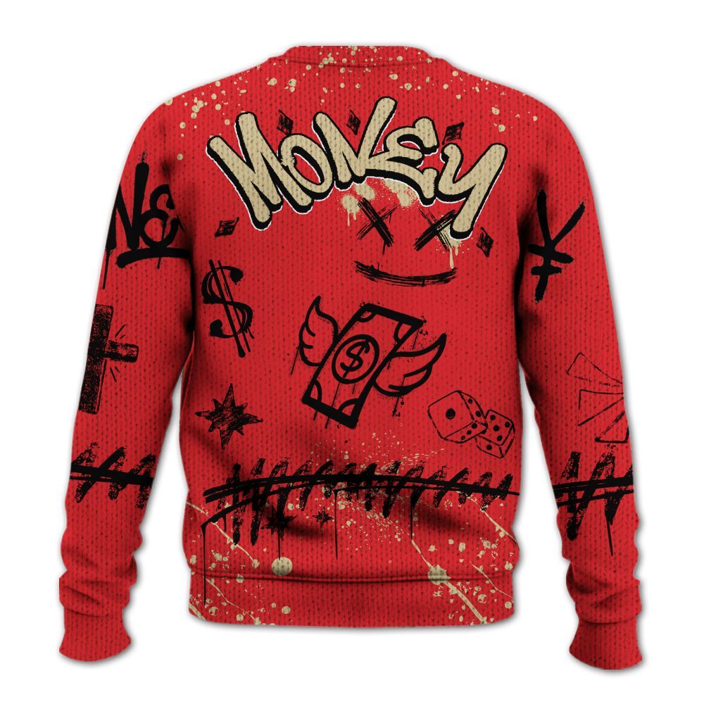 Sweater To Match Prime 93 Fire Red - Everybody Paid In Full Crayon Graphic