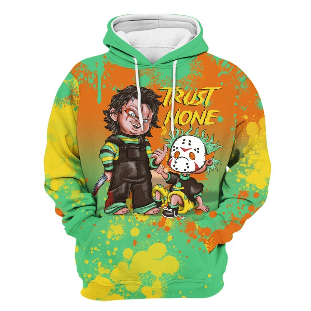 Hoodie To Match SB Dunk Low Tourmaline - Trust No One Scary All Over Print