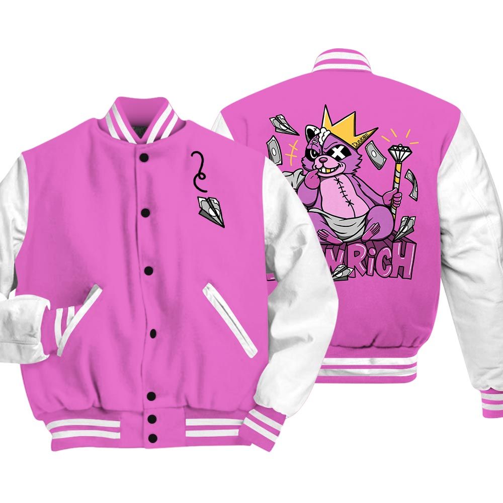 Varsity Jacket To Match Hyper Violet 4s Varsity - Born Rich Raccoon Varsity Unisex 0305 DNY