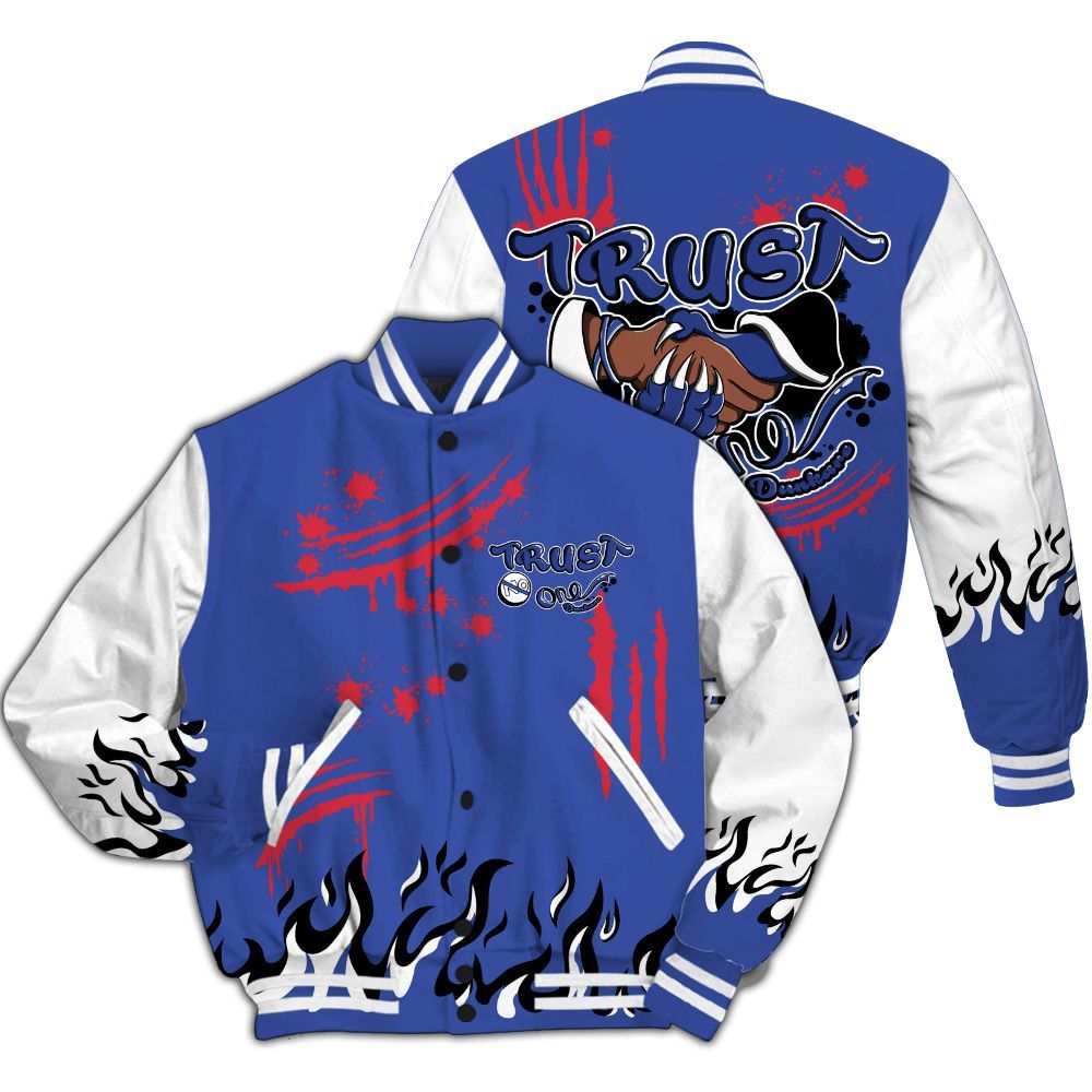 Varsity Jacket To Match Air Griffey Max USA Red White Blue 1s - Graphic Trust No One All Over Print