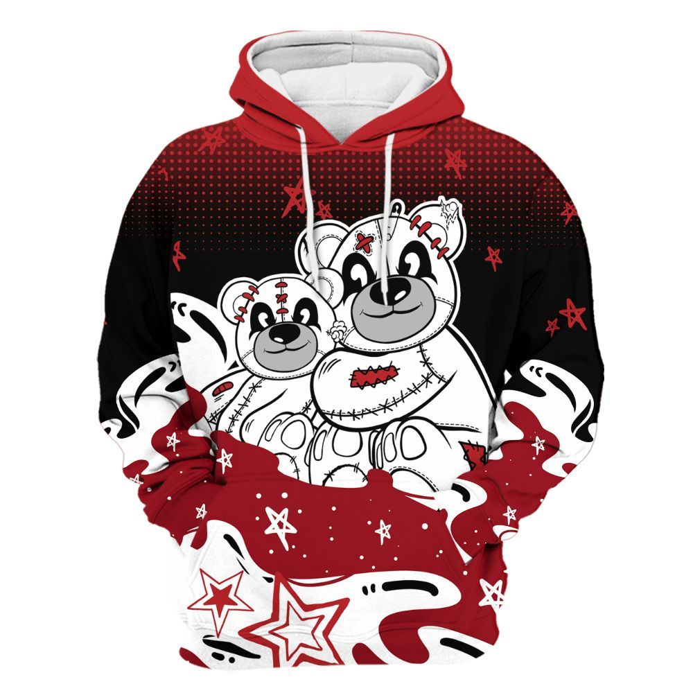 Hoodie To Match Retro Cherry 12s - Sincere Fondness Bear Stars All Over Print