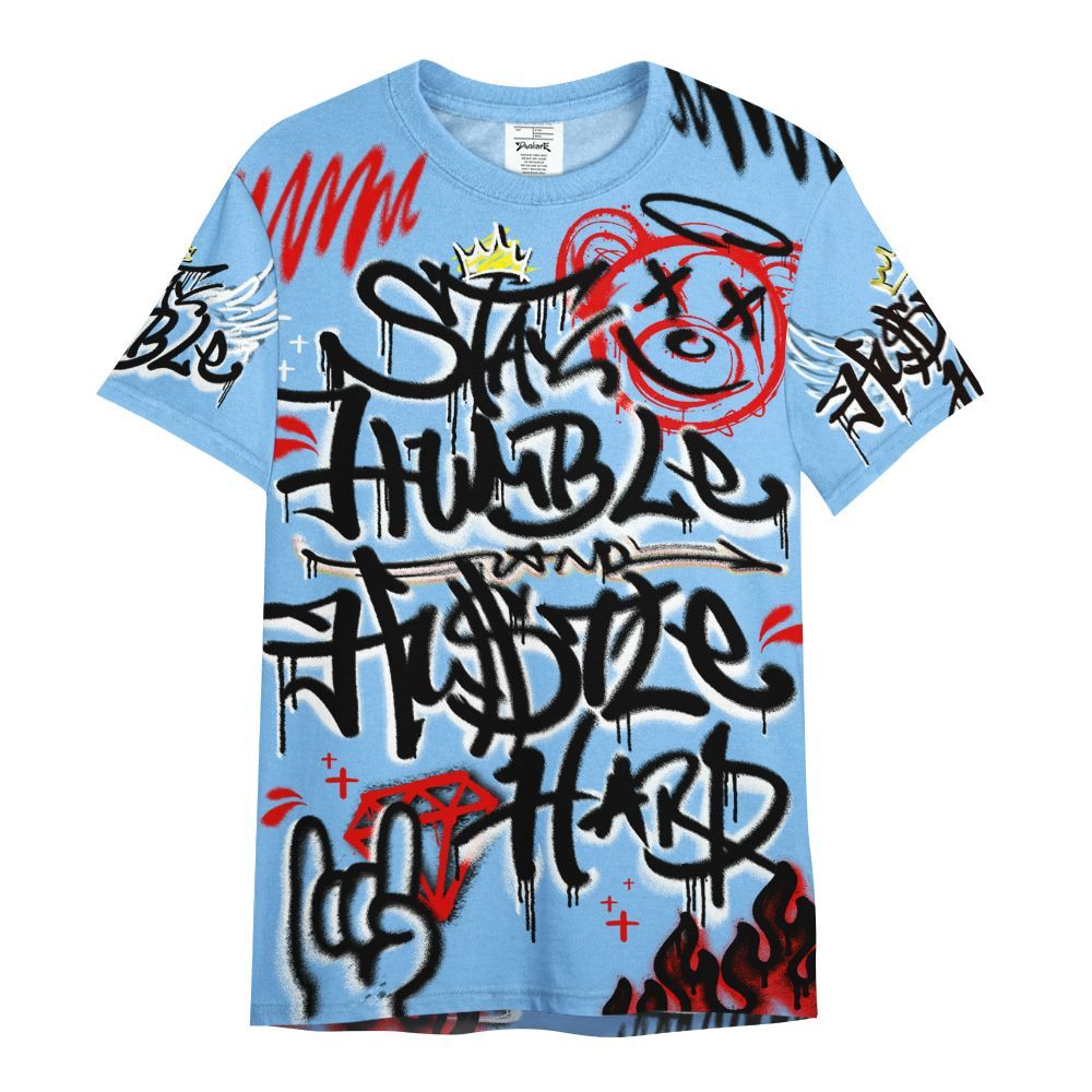 Shirt To Match University Blue 5s - Humble Drip Streetwear Graffity All Over Print