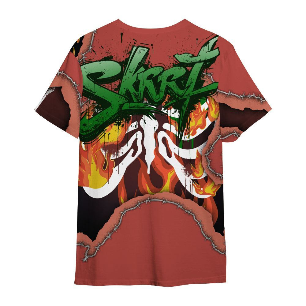 Shirt To Match Dune Red 13s - Skeleton On Fire Skrrt All Over Print