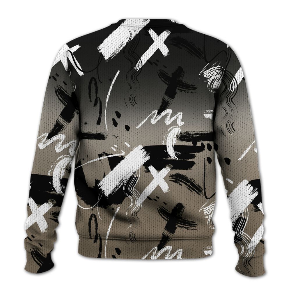 Knitted Sweater To Match Low OG Dark Mocha 1s - Money Hustle Grind Pray