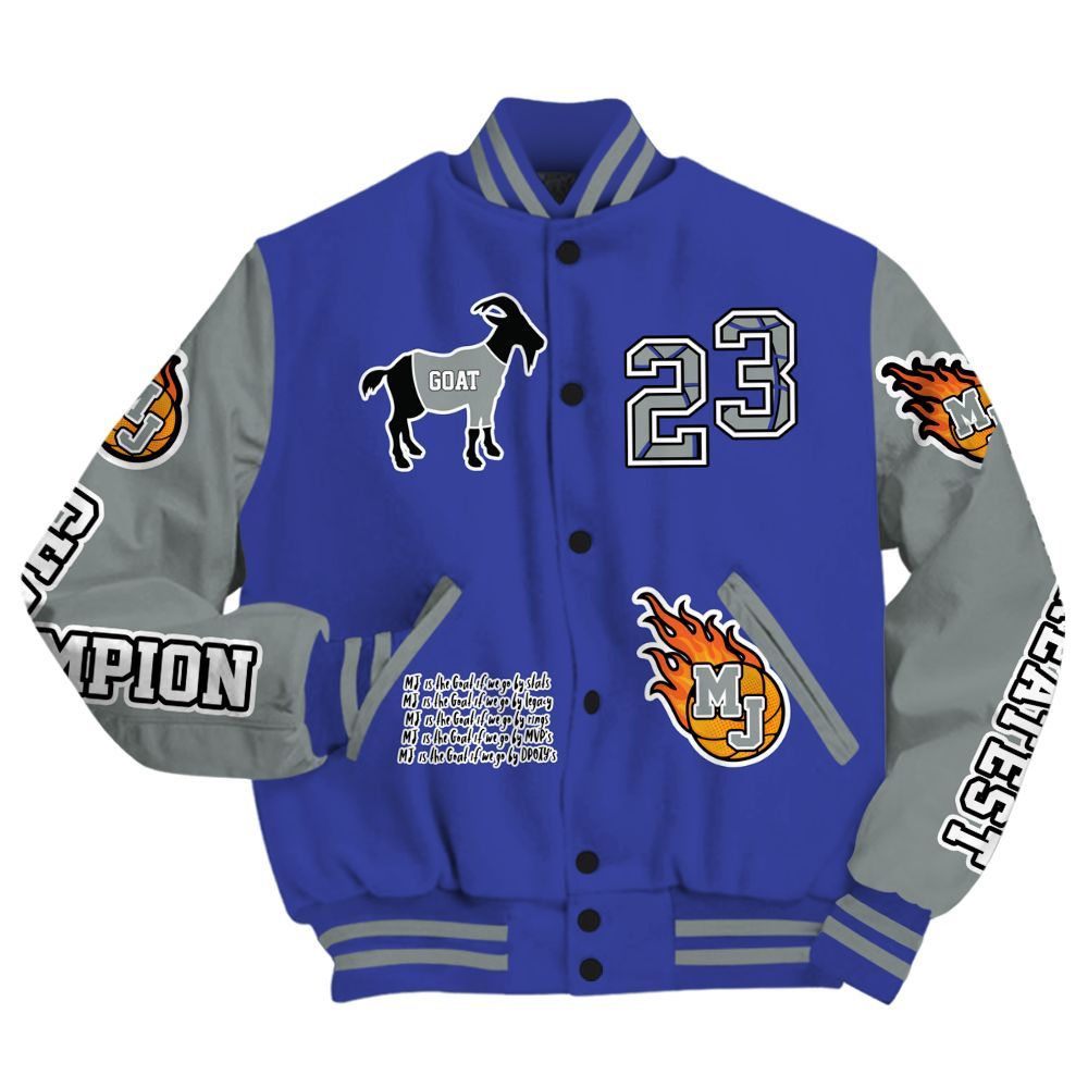 Varsity Jacket To Match Shox TL Royal - 23 G.0.A.T Jump Up Basketball All Over Print