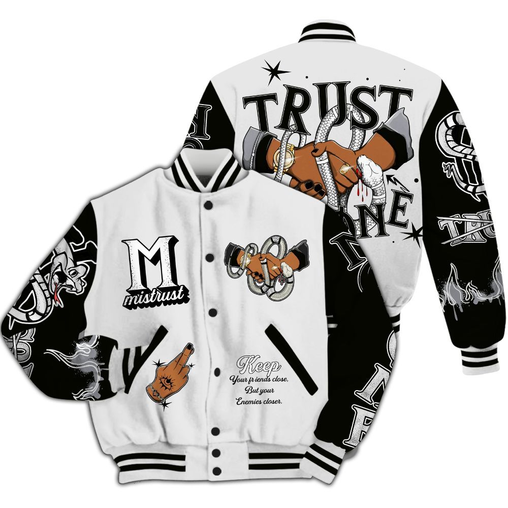 Varsity Jacket To Match Baroque Brown 12s - Trust No One Snake-Bite Street Style All Over Print